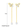 Korean Butterfly Bowknot Titanium Steel Electroplating Stud Earrings