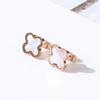 Flower Titanium Steel 18K Gold Plated Stud Earrings