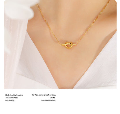 Simple Style Knot Titanium Steel Plating 18k Gold Plated Necklace