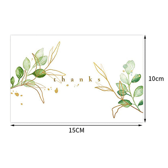 wholesale green plant thank you card 4x6 inch gift card gift packaging greeting card bouquet insert decoration