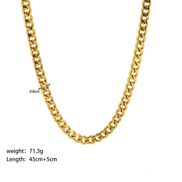 IG Style Chain Geometric Stainless Steel PVD Cloating Necklaces