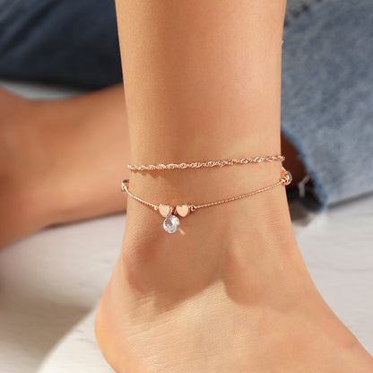 Simple Shell Starfish Diamond Anklet Wholesale