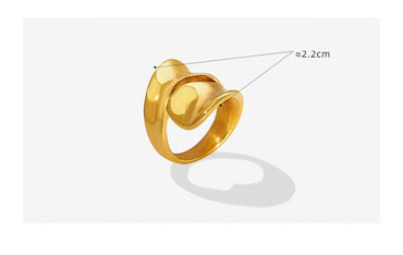 Fashion Irregular Solid Color Titanium Steel Plating Hollow Out 18k Gold Plated Rings