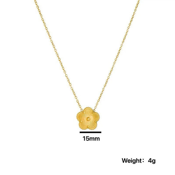Minimalist Round Geometric Stainless Steel 18K Gold Plated Necklaces