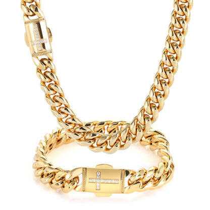 1 Piece Hip-hop Solid Color Stainless Steel Plating Bracelets Necklace