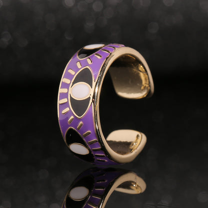 European And American Fashion Evil Eye Copper Ring Wholesale