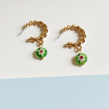 Wholesale Jewelry Simple Style Eye Flower Alloy Plating Earrings