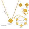 Moderate Luxury Quadrilateral Geometric Heart Titanium Steel 18K Gold Plated Necklaces