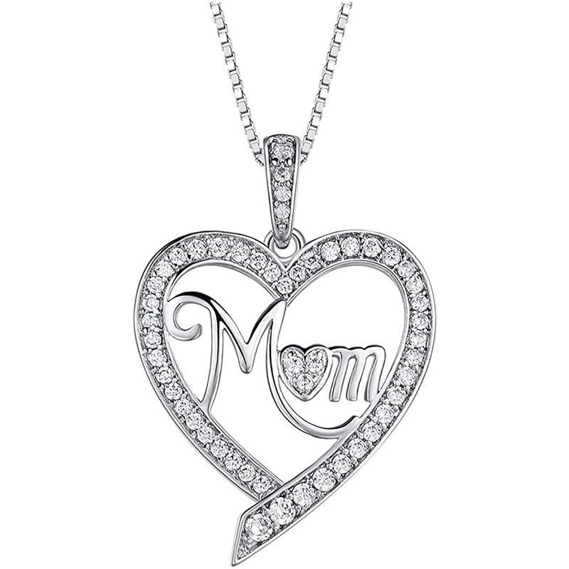 Ig Style Sweet Letter Heart Shape Copper Inlay Zircon Pendant Necklace
