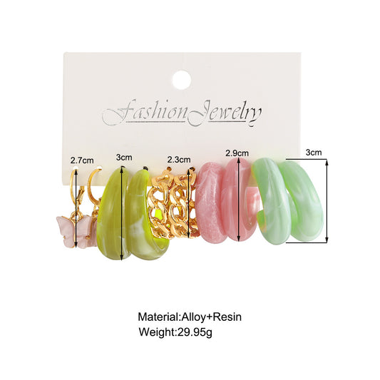 Fashion Butterfly Arylic Polishing Inlay Acrylic Women's Earrings 1 Set