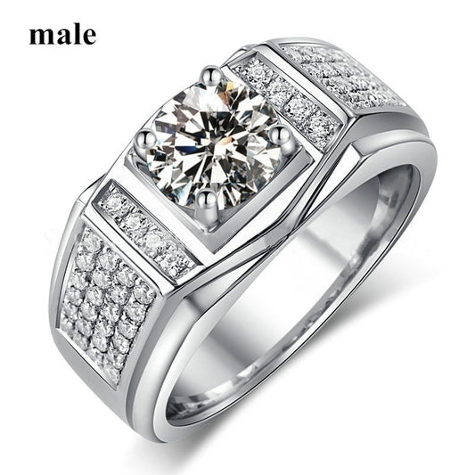 Fashion Geometric Alloy Plating Artificial Diamond Men's Rings