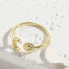 hot sale opening sun moon daisy ring literary niche design sense light luxury personality simple ring