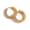 Fashion Circle Geometric Stainless Steel 18K Gold Plated Earrings