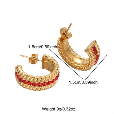 1 Pair IG Style Geometric Plating Inlay Stainless Steel Artificial Pearls Zircon Earrings