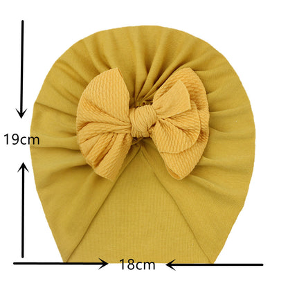 Children Unisex Fashion Solid Color Bowknot Baby Hat