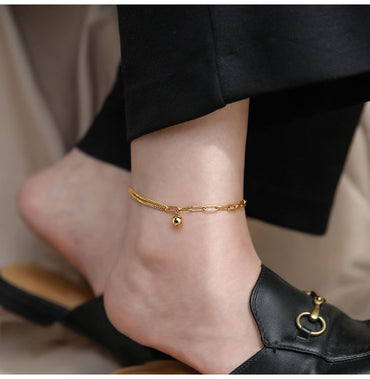 Simple Style Geometric Copper Women's Anklet