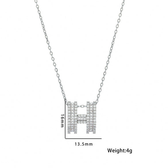 IG Style Letter Text Number Stainless Steel 18K Gold Plated Necklaces