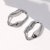 Minimalist Asymmetrical Irregular Stainless Steel Electroplating Stud Earrings