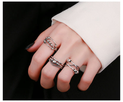 1 Piece Simple Style Geometric Sterling Silver Open Ring