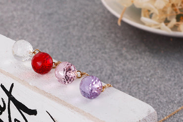 Fashion Creative Necklace Multicolor Glass Crystal Stainless Steel Clavicle Chain