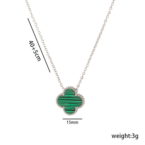 Quadrilateral Geometric Titanium Steel 18K Gold Plated Necklaces