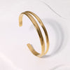 Minimalist Stripe Stainless Steel Electroplating Bangles