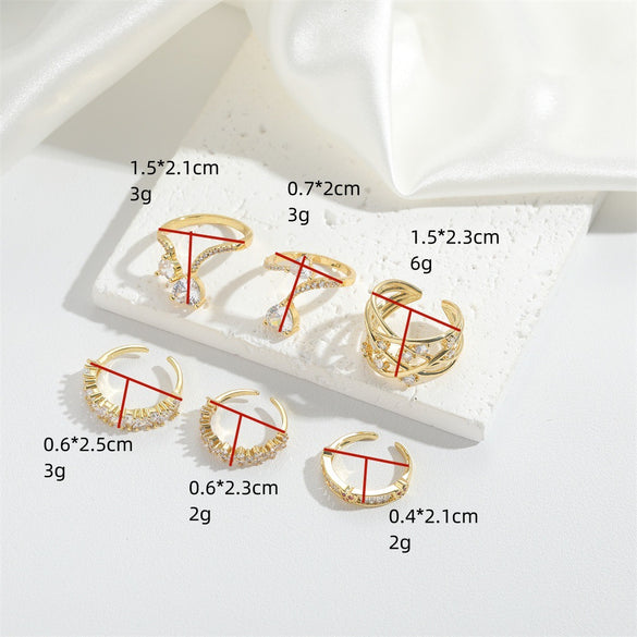 Cross-border new simple light luxury love zircon ring niche temperament Internet celebrity with the same opening adjustable ring