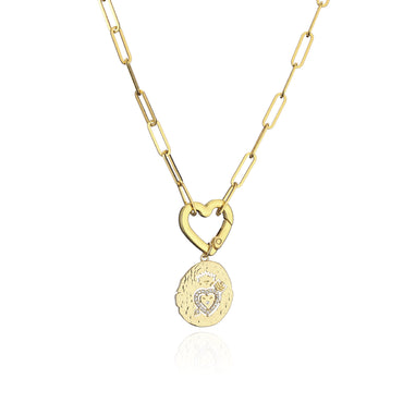 Hecheng Ornament Micro Zircon-laid Necklace Heart Irregular Geometric Necklace 18k Gold-plated Necklace Vd1056