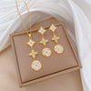 Korean Cosmos Geometric Titanium Steel Electroplating Earrings
