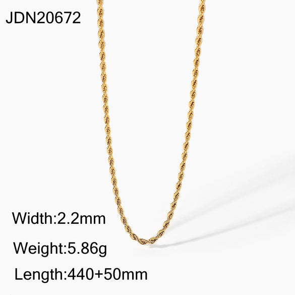 IG Style Chain Geometric Stainless Steel Electroplating Necklaces