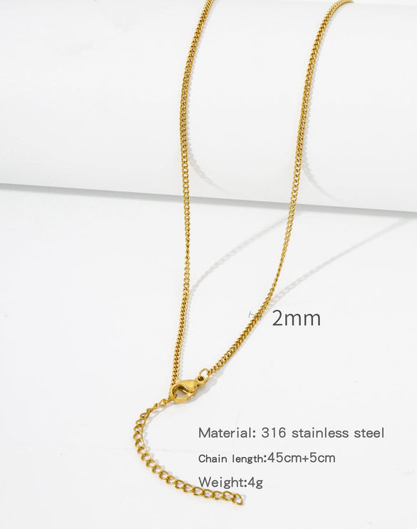 Natural Celestial Stainless Steel Electroplating Necklaces