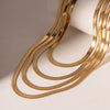 IG Style Stripe Geometric Stainless Steel 18K Gold Plated Necklaces