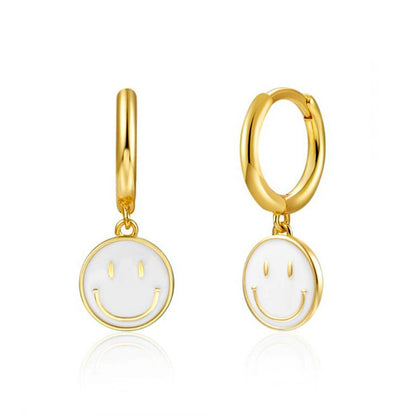 European And American Smiley Face Earrings Fashion Expression Smiley Face Epoxy Ear Buckle