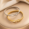 Ellipse Stainless Steel 18K Gold Plated Bangles