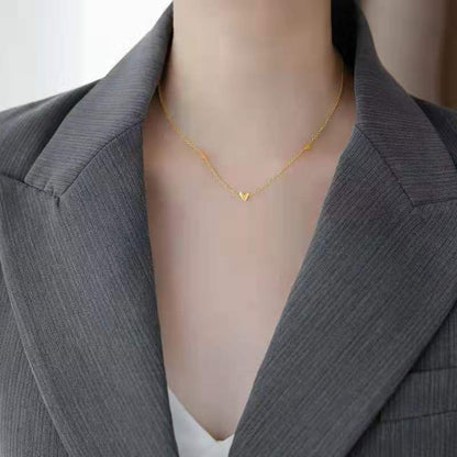 Simple Style Heart Shape Titanium Steel Plating Necklace 1 Piece