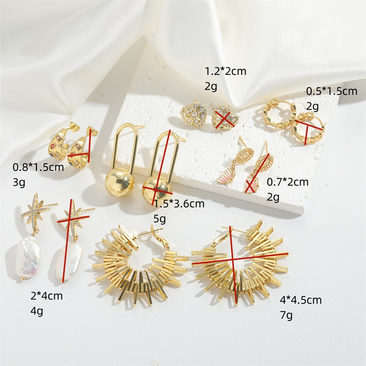 Cross-border hot style, cold style, personality, love, design, exquisite ear buckles, light luxury, versatile, small fresh earrings, jewelry women