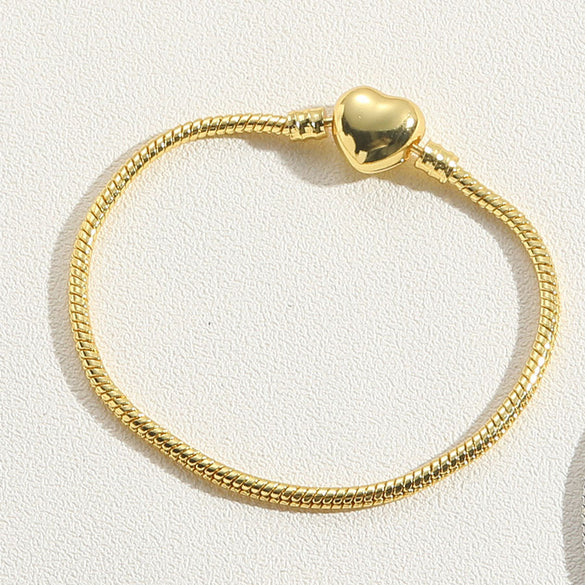 popular love cylindrical lock metal texture bracelet women's ins style OT buckle copper color-preserving electroplating bracelet