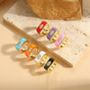 popular light luxury simple style square ring independent station new devil's eye design fashion OL ring