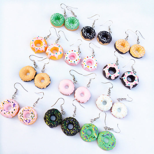 1 Pair Cute Geometric Donuts Resin Women's Earrings