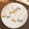 Number Letter Text Titanium Steel 18K Gold Plated Necklaces