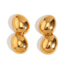 Fashion Peanut Geometric Stainless Steel 18K Gold Plated Stud Earrings