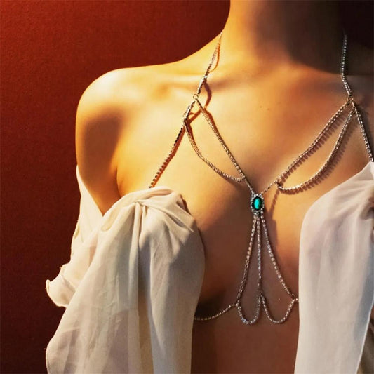 Fashion Geometric Alloy Plating Artificial Gemstones Body Chain