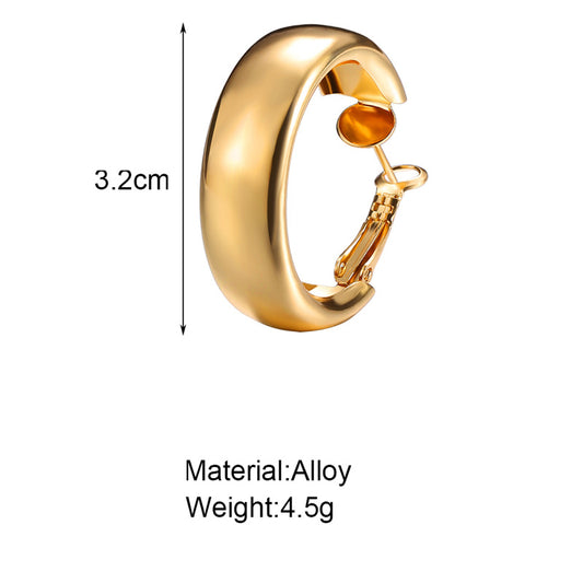 Simple Style Geometric Alloy Plating Hoop Earrings 1 Pair