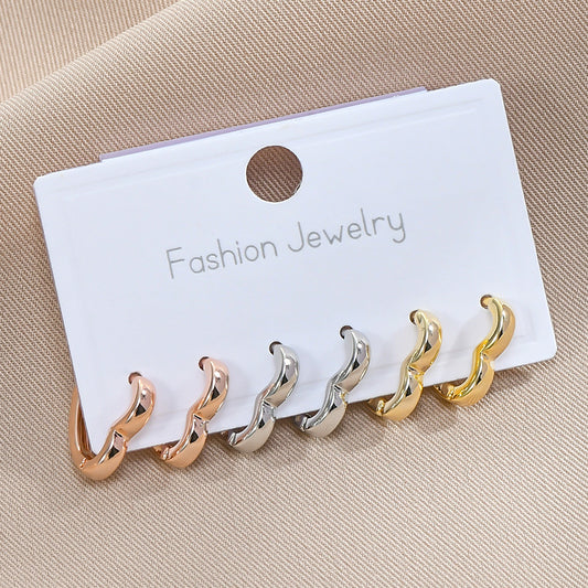 1 Set Simple Style Heart Shape Copper Irregular Plating Gold Plated Earrings