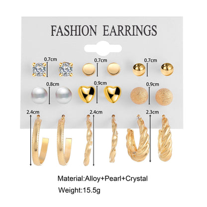 Fashion Simple Style Geometric Heart Butterfly Stoving Varnish Alloy No Inlaid Earrings