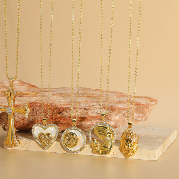 Cross-border popular simple personal shape Mother's Day gift pendant clavicle chain fashion trend ladies mother necklace