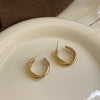 Circle Heart Geometric Metal Electroplating Earrings