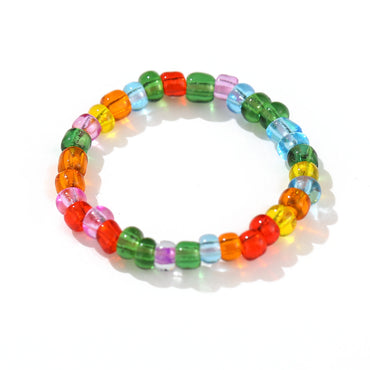 Creative Candy Color Rice Bead Ring Ring Beaded Colorful Rice Bead Ring Glass Rice Bead Ring