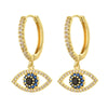 European and American popular fashion love devil's eye earrings, electroplating 14K real gold earrings, inset with zircon and pearl earrings