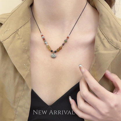 Vacation Ethnic Style Geometric Natural Stone Copper Pendant Necklace In Bulk